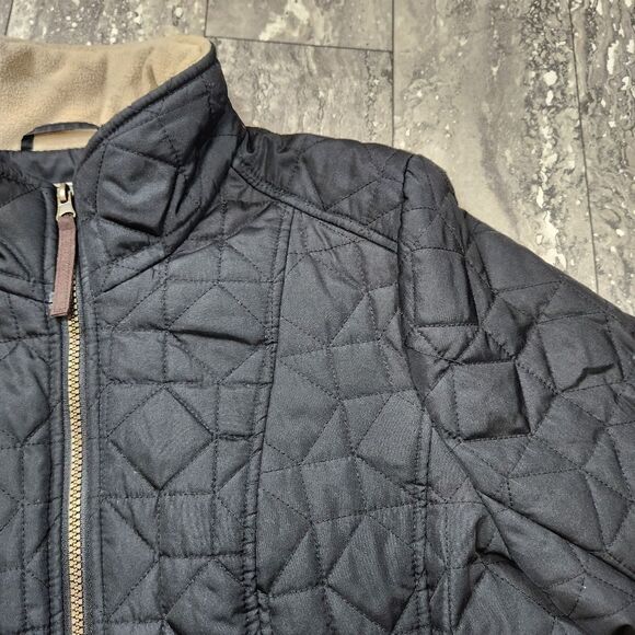 🇬🇪🔹️Anthropologie G.H. Bass Black Quilted Zippered Jacket Large - Picture 6 of 11